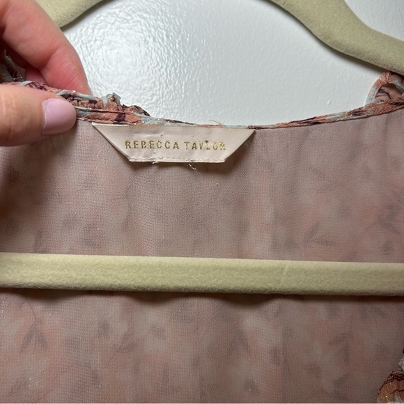 Rebecca Taylor Lucia Silk Blend Floral Blouse - Picture 7 of 11